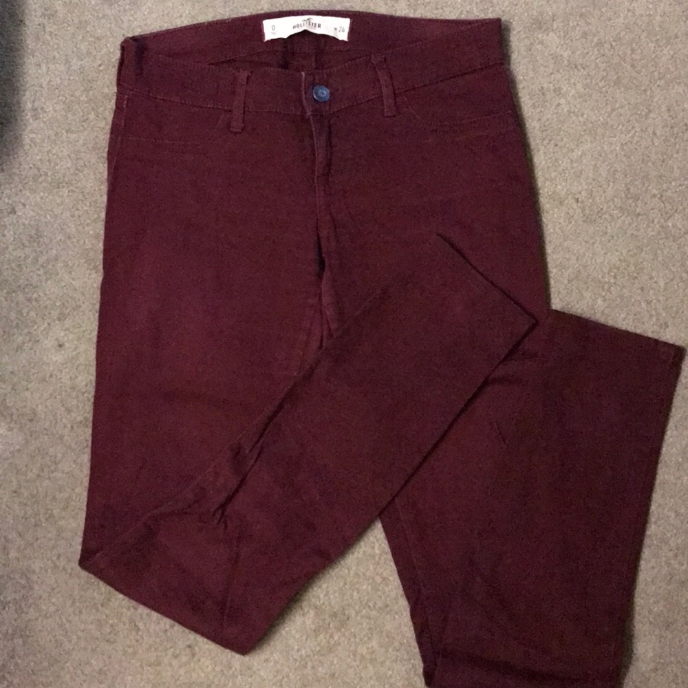 Hollister maroon skinny jeans